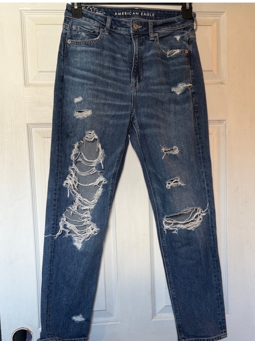 American Eagle Outfitters Embroidered Mom Jeans